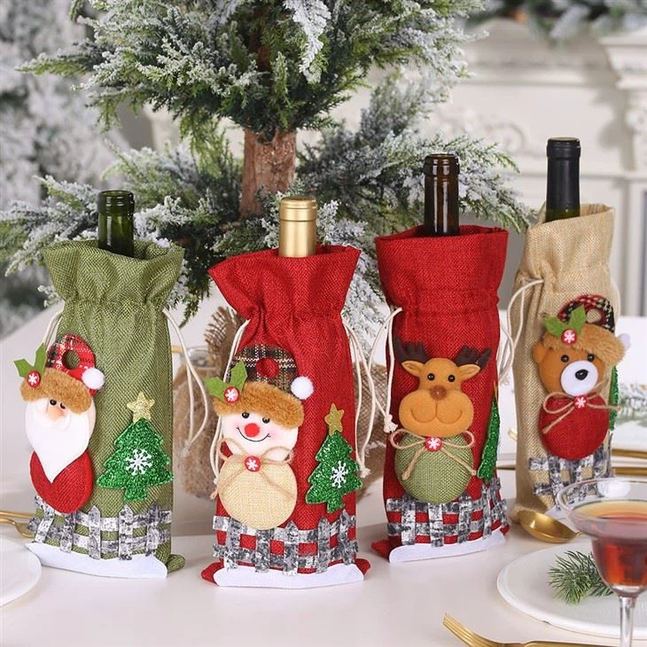 Christmas Decorations Wine Bottle Bags Made In China